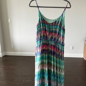 Multi colored chiffon dress worn once.